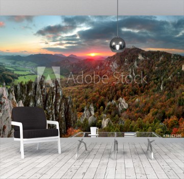 Picture of Slovakia mountain forest landscape at Autumn Sulov